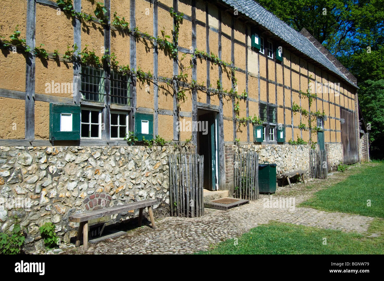 Ferme traditionnelle dans le musée en plein air Bokrijk, Belgique Banque D'Images