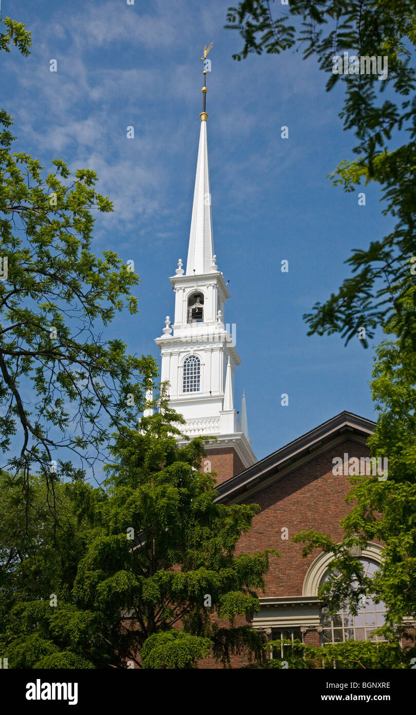 Eglise du Souvenir sur le campus de l'université de Harvard, Cambridge, Massachusetts Banque D'Images