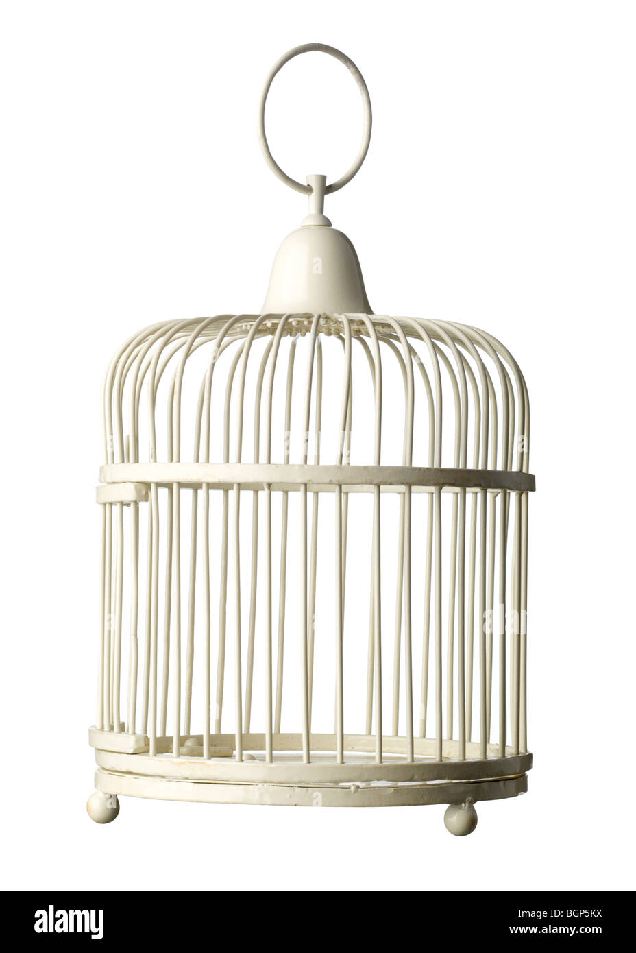 Cage à oiseaux blanche Banque D'Images