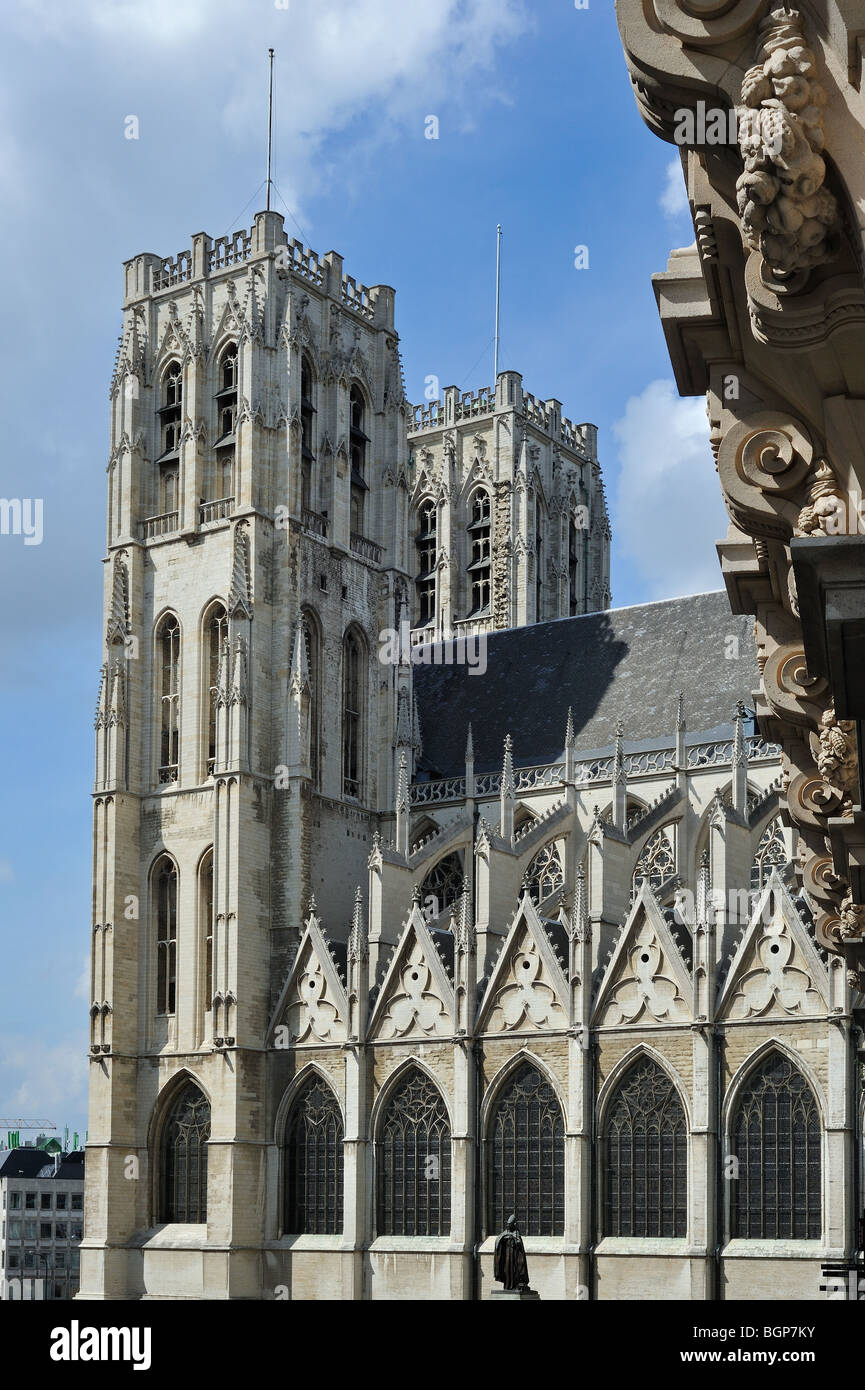 La Sainte Gudule et cathédrale Saint Michael's / Kathedraal van Sint-Michiel en Sint-Goedele, Bruxelles, Belgique Banque D'Images