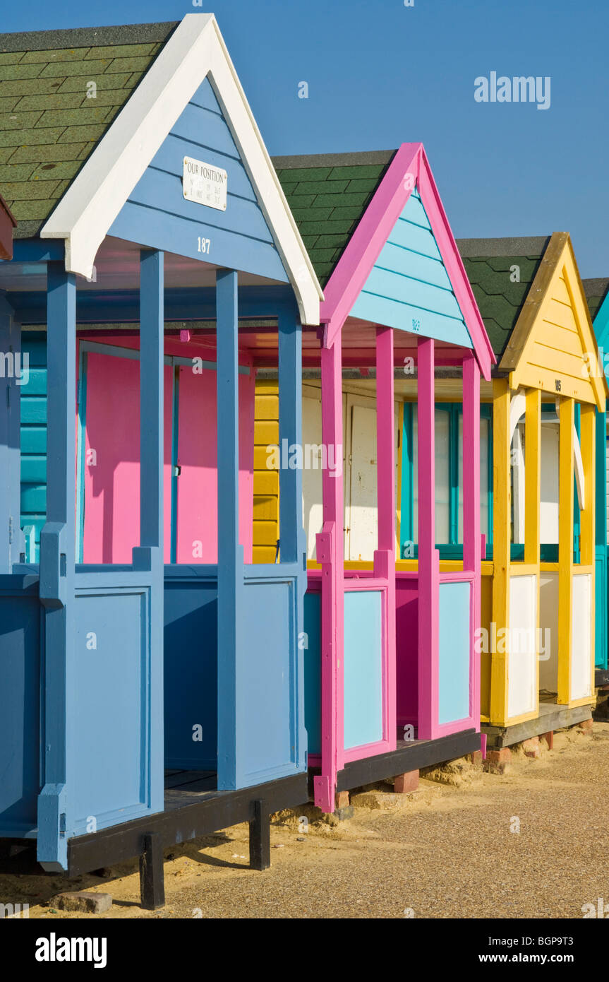 Cabines de plage de Southwold East Anglia suffolk angleterre go uk eu Europe Banque D'Images