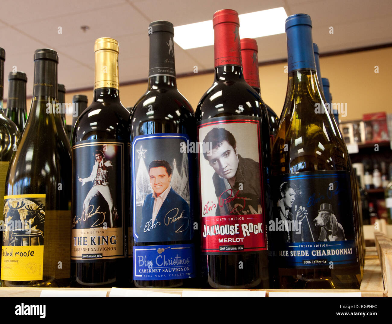 Les vins d'Elvis Presley. Banque D'Images