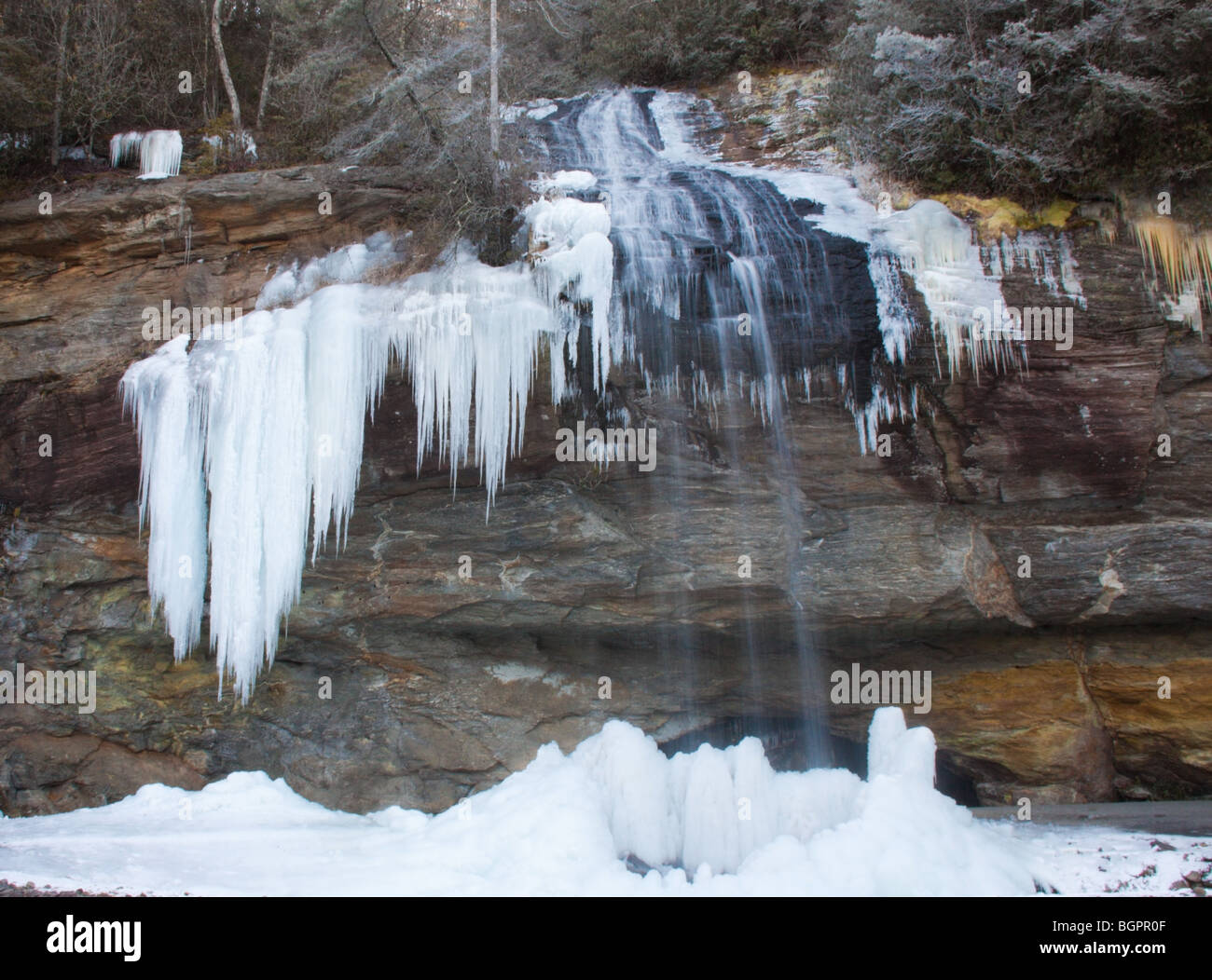 Bridal Veil Falls, Caroline du Nord, en janvier Banque D'Images