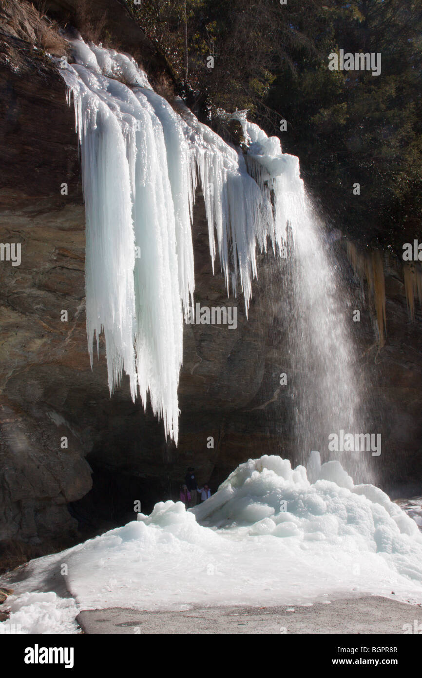 Bridal Veil Falls, Caroline du Nord, en janvier Banque D'Images