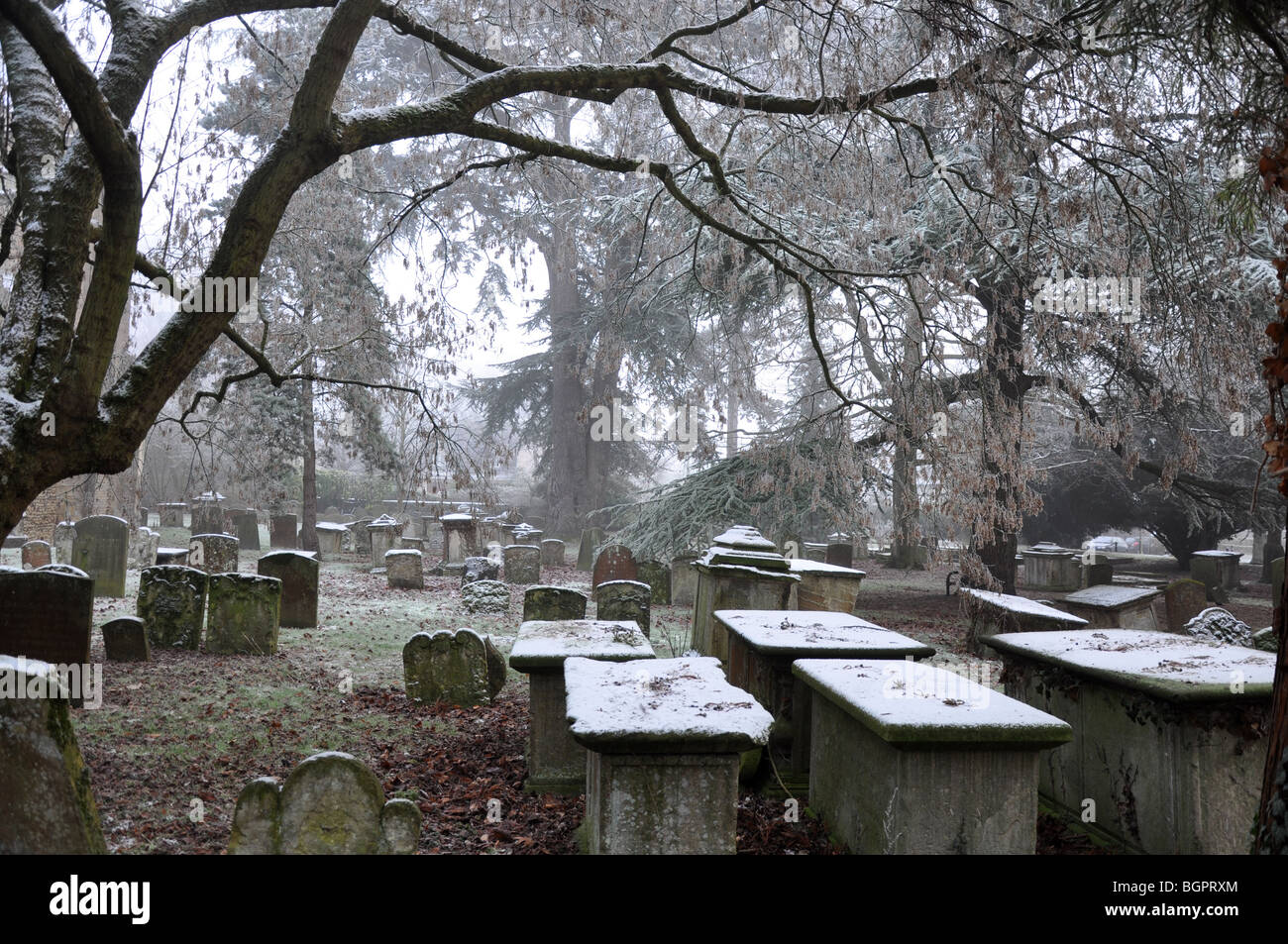 Des pierres tombales des tombes pierres tombales frost Witney Banque D'Images