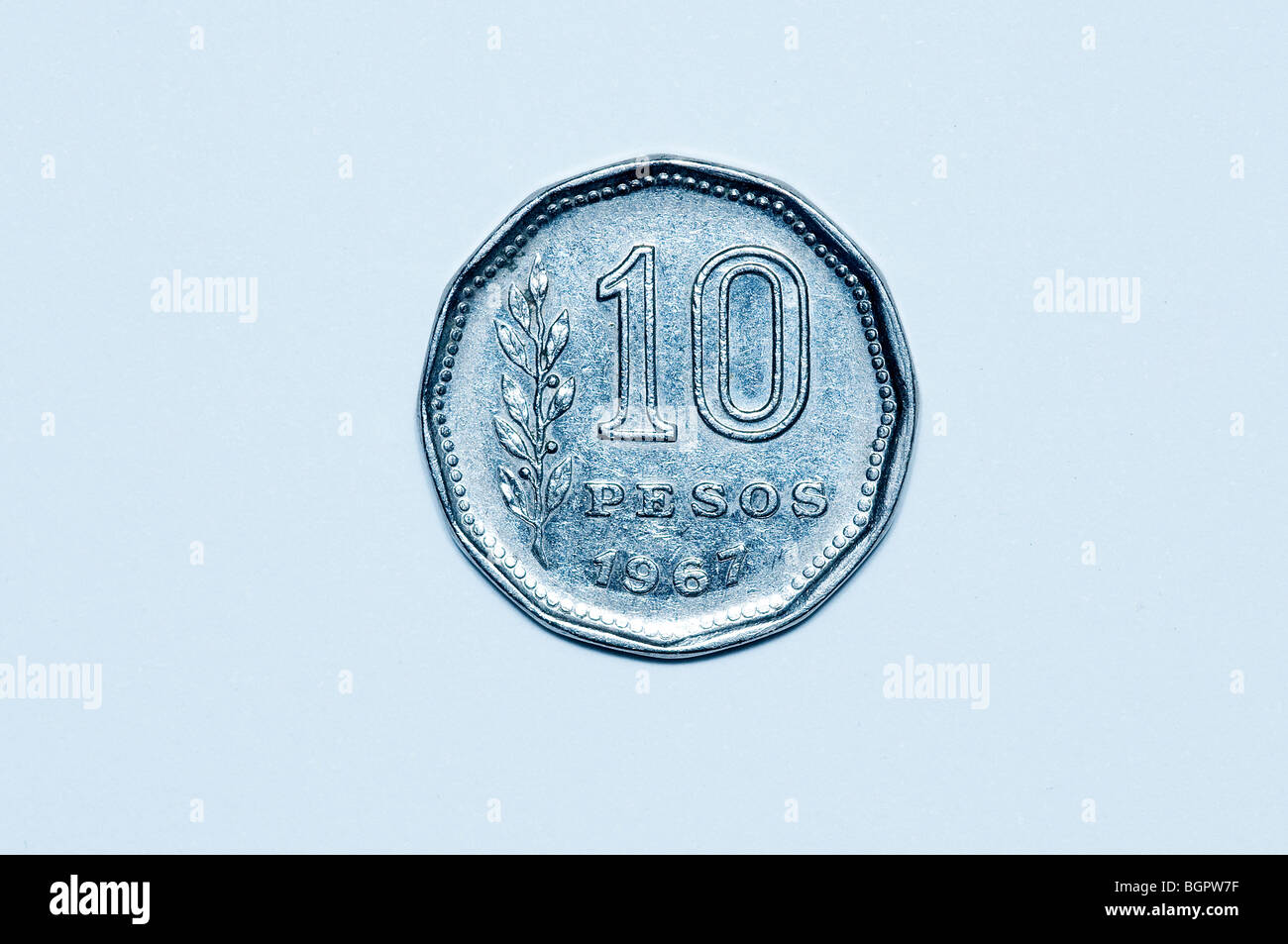 Pièce de dix pesos argentin Banque D'Images