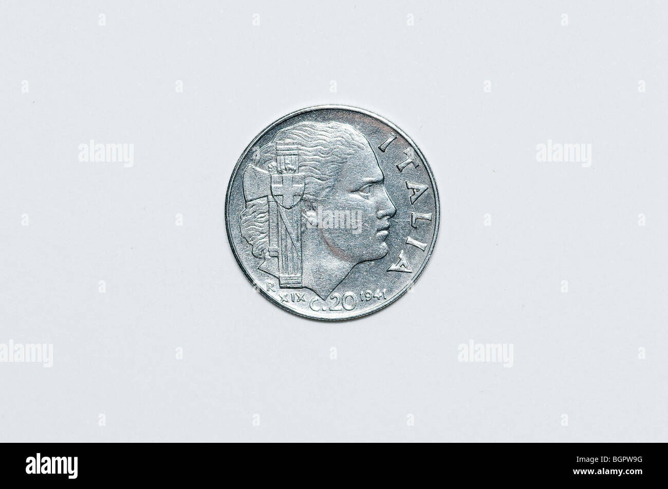 20 cents pièce italienne Banque D'Images