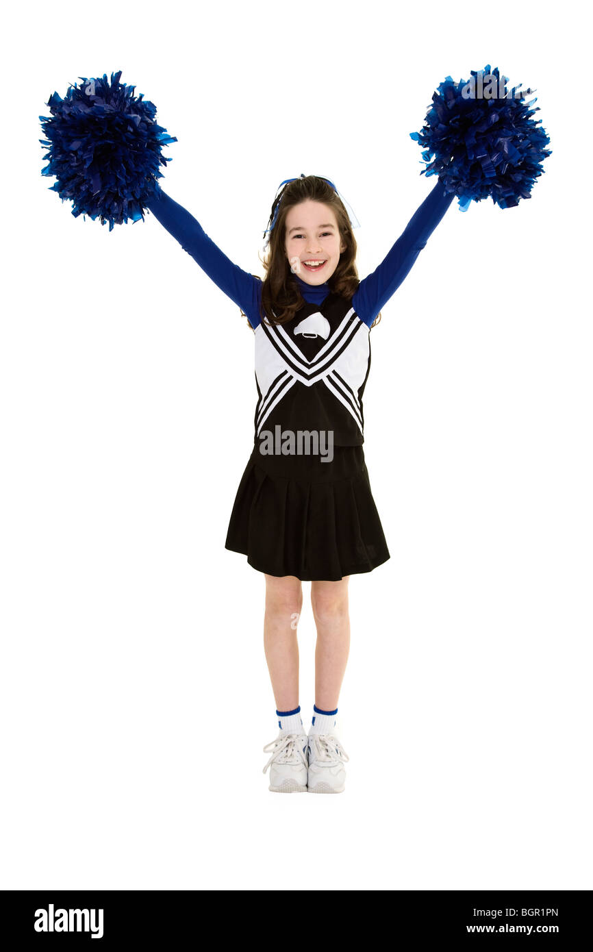 Dix ans caucasien boy cheerleader Banque D'Images