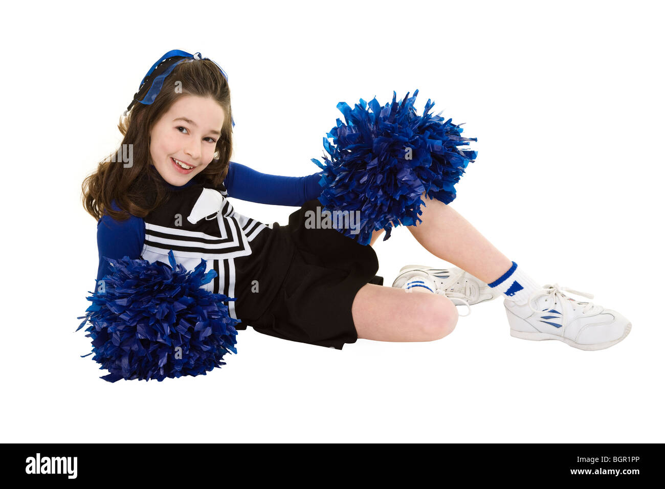 Dix ans caucasien boy cheerleader Banque D'Images