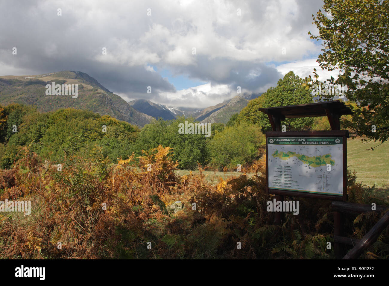 Nature Paysage dans le centre du Parc National des Balkans (Stara planina), zone protégée, Bulgarie Banque D'Images