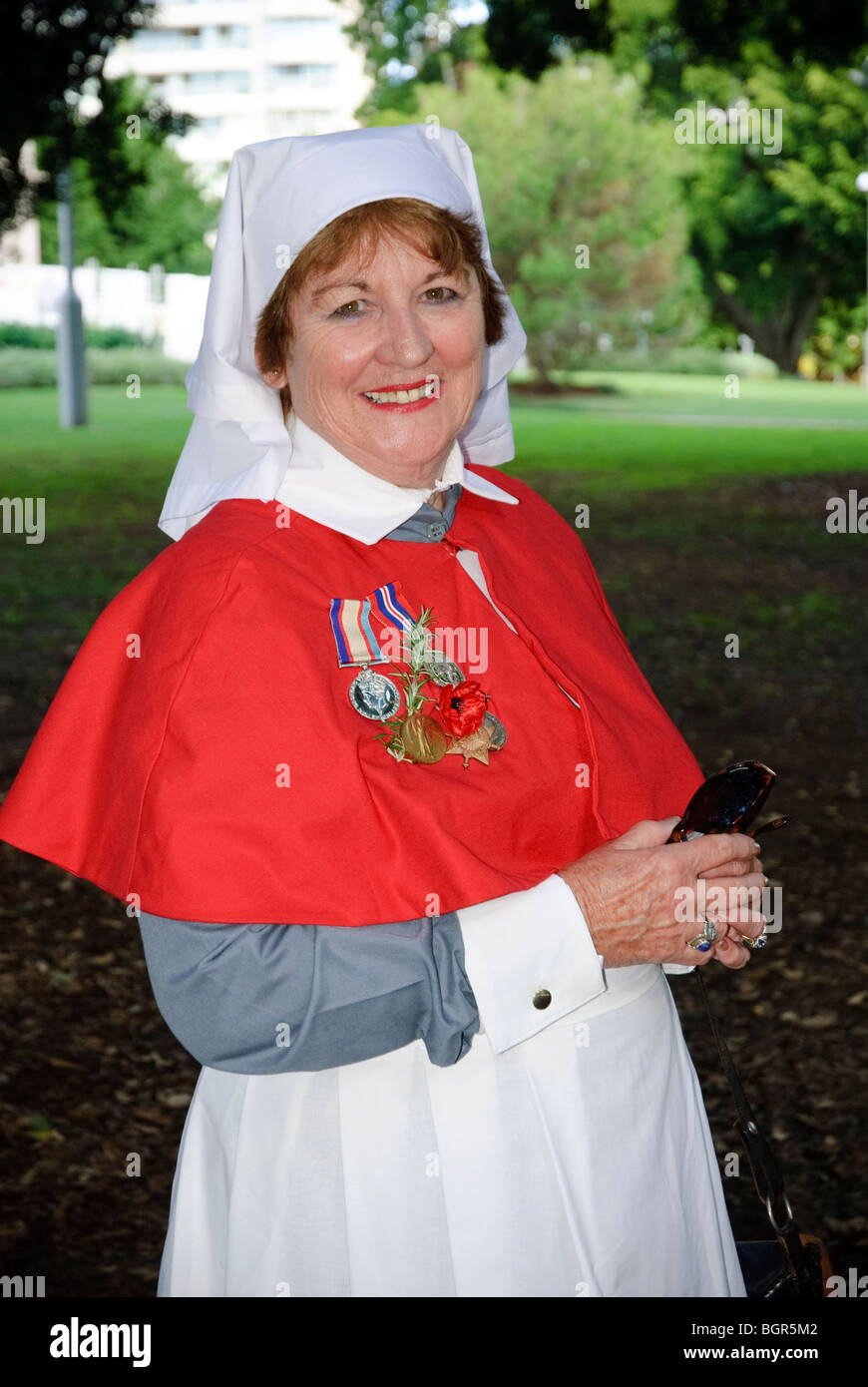 Infirmière dans Première Guerre mondiale uniforme. Banque D'Images