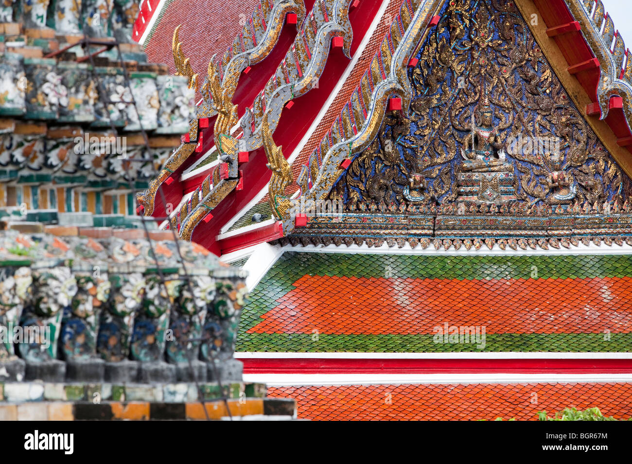 La scène autour de Wat Arun temple à Bangkok en Thaïlande. Banque D'Images