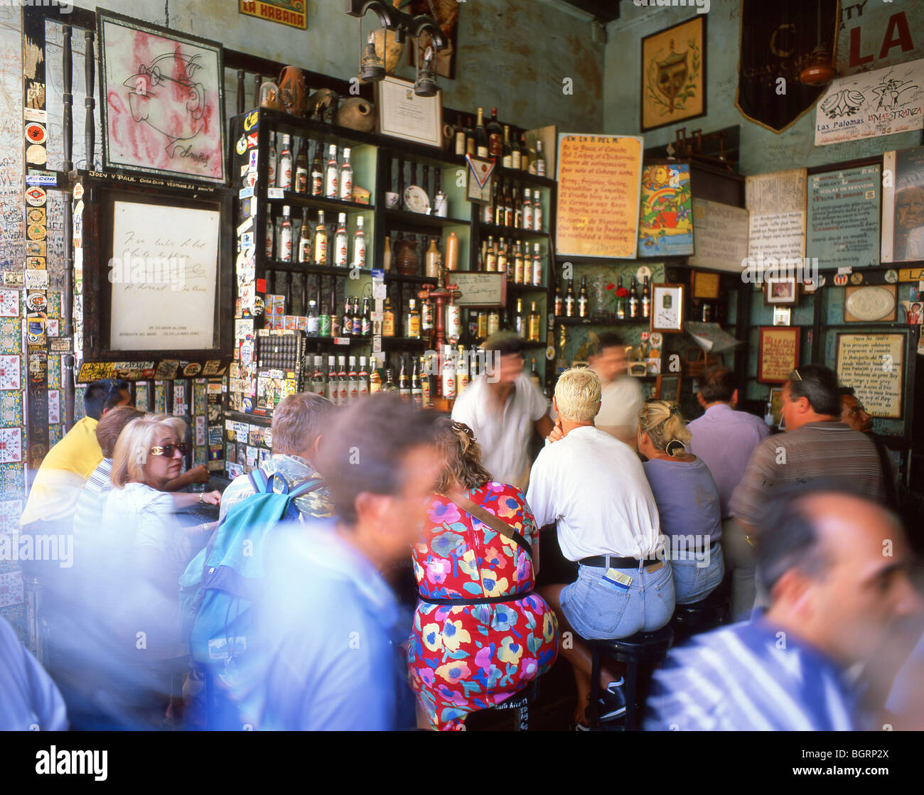 La Bodeguida Del Medio (Hemingway) Bar, La Vieille Havane, La Havane, La Havane, République de Cuba Banque D'Images