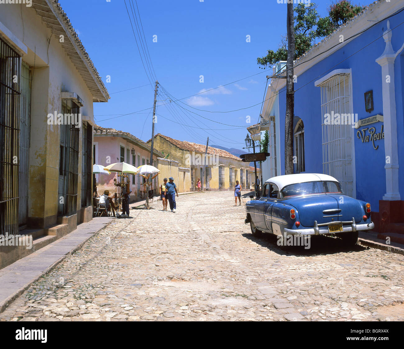 Scène de rue, Trinidad, Sancti Spiritus, République de Cuba Banque D'Images