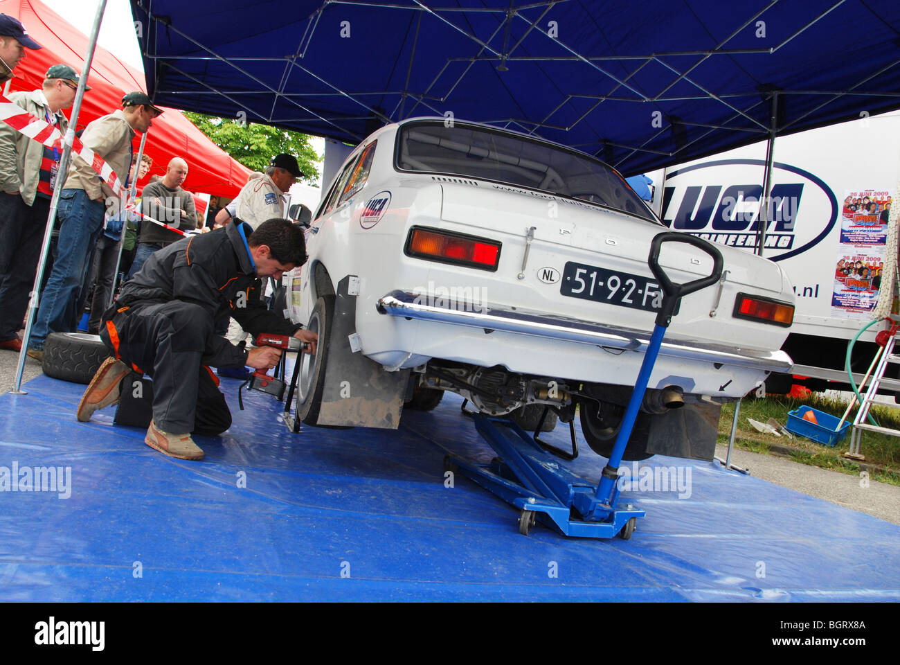 Ford Escort Mk 1 BDA à 2009 Paradigit ELE rally-néerlandais Banque D'Images