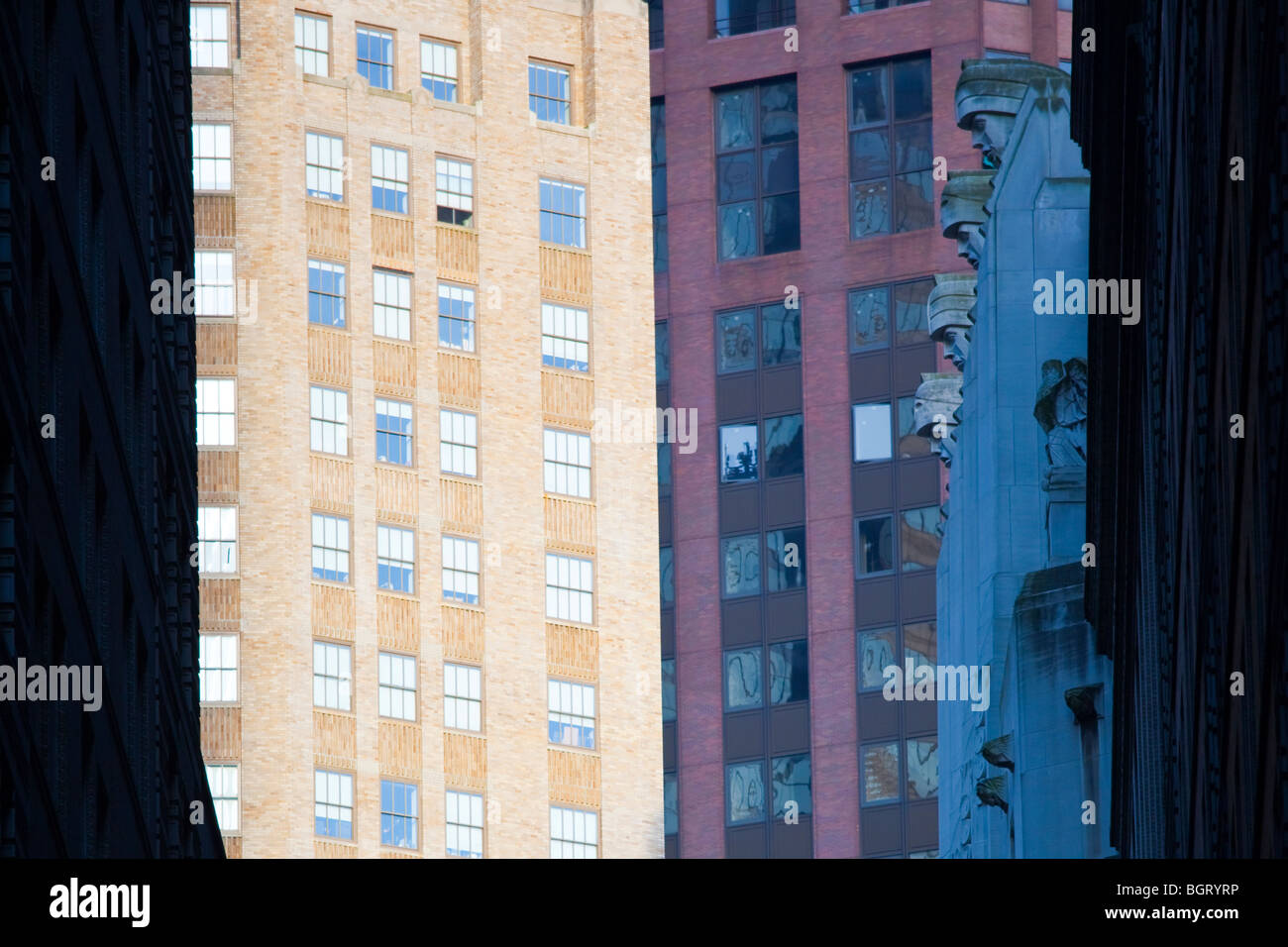 Gratte-ciel dans le quartier financier, le centre-ville de Manhattan, New York City Banque D'Images