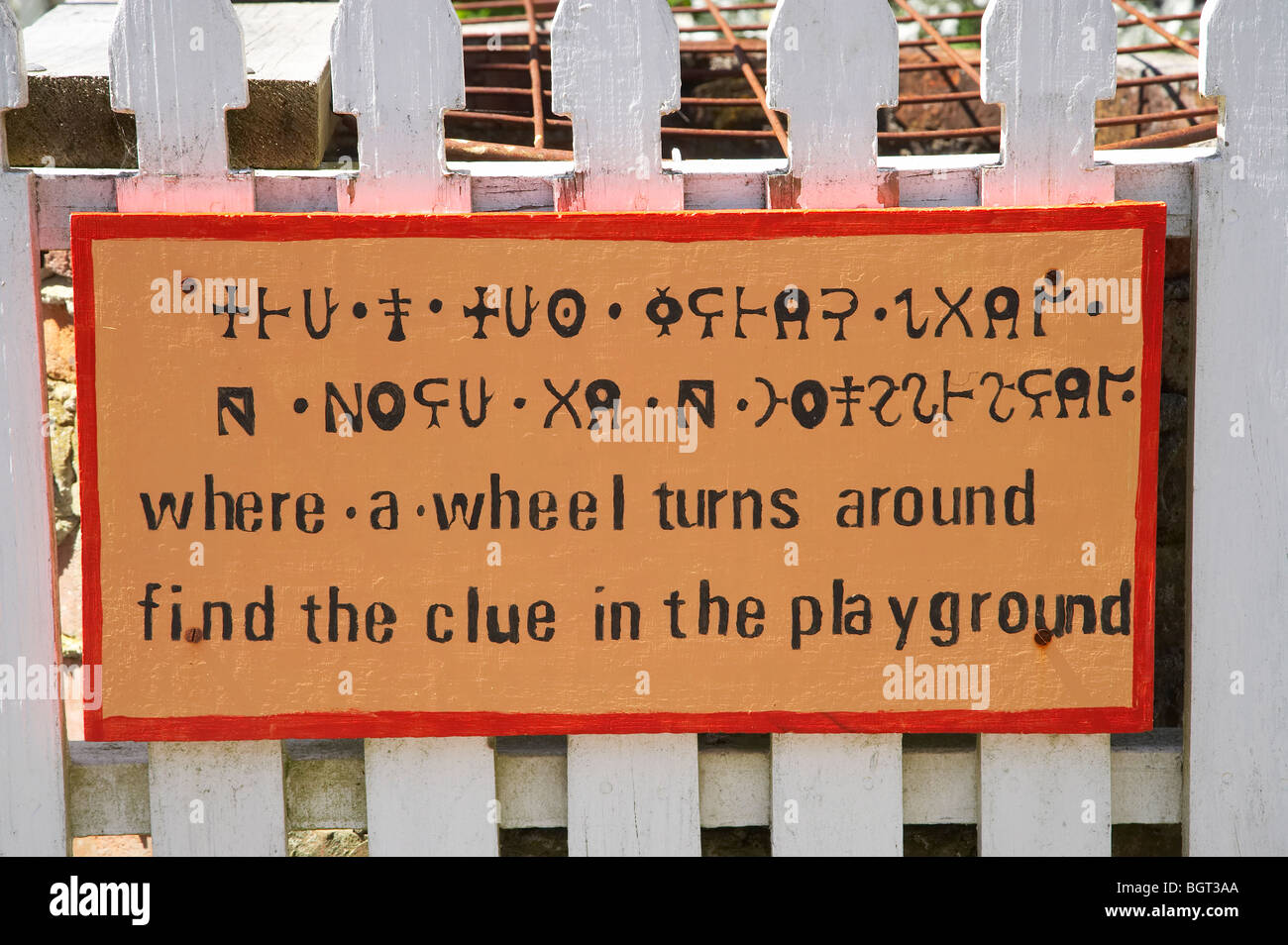 Signer pour le troll se promener, Norsewood, District de Tararua, Wairarapa, île du Nord, Nouvelle-Zélande Banque D'Images