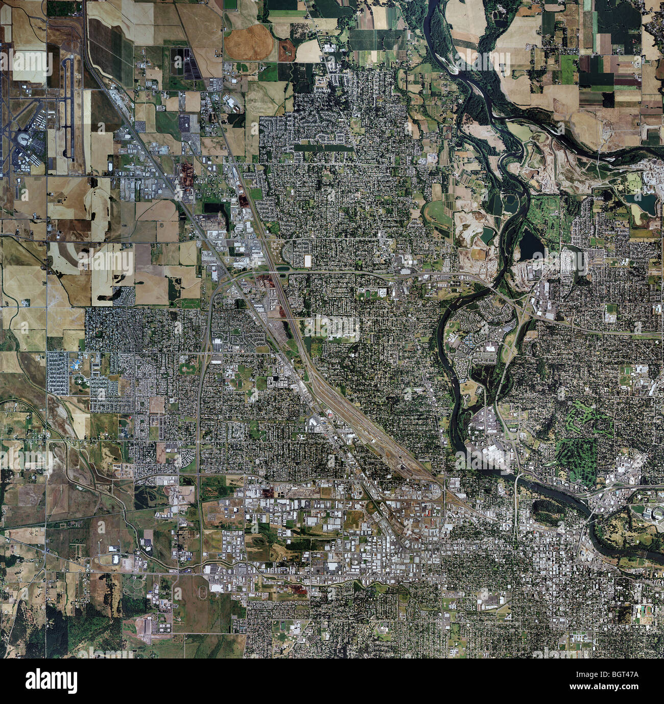 Carte aérienne voir au-dessus de Eugene Oregon Banque D'Images