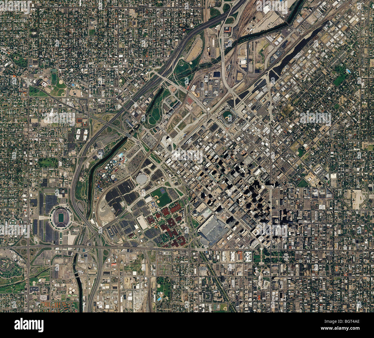 Carte aérienne au-dessus de Denver Colorado Banque D'Images
