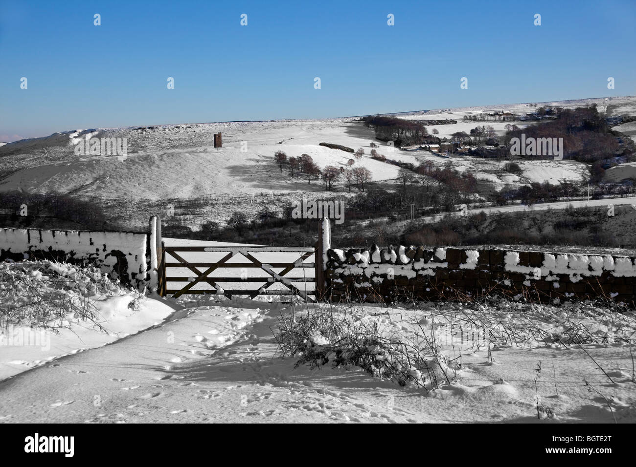 Une étude du paysage d'hiver Strines Sheffield South Yorkshire Angleterre UK Banque D'Images