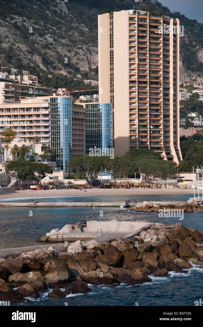 Monaco, Monte Carlo - Vue extérieure de 'Le Méridien Beach Plaza Monte Carlo'  hôtel de luxe sur la côte Photo Stock - Alamy