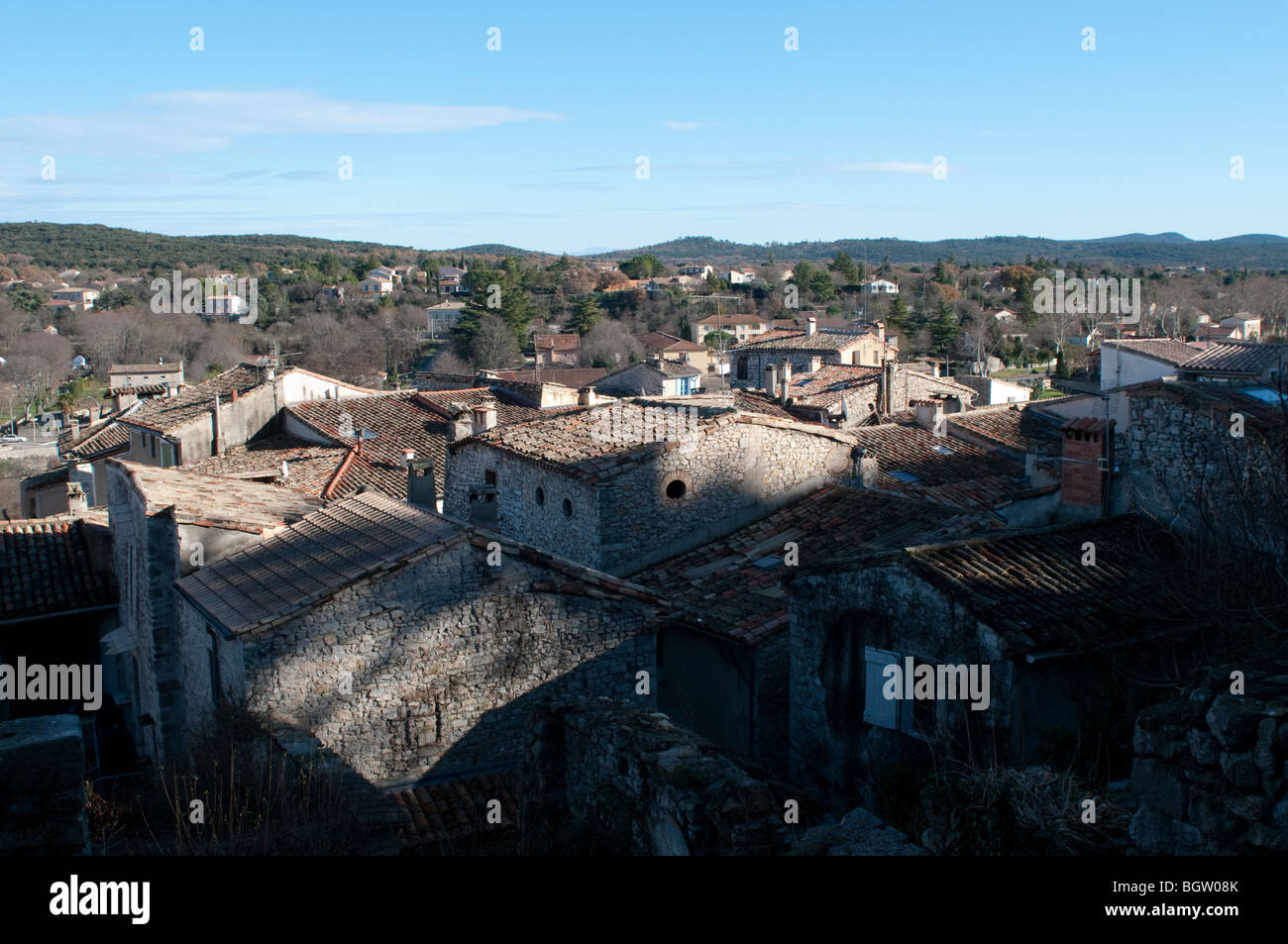 Les toits, Sauve, Gard, sud de la France Banque D'Images