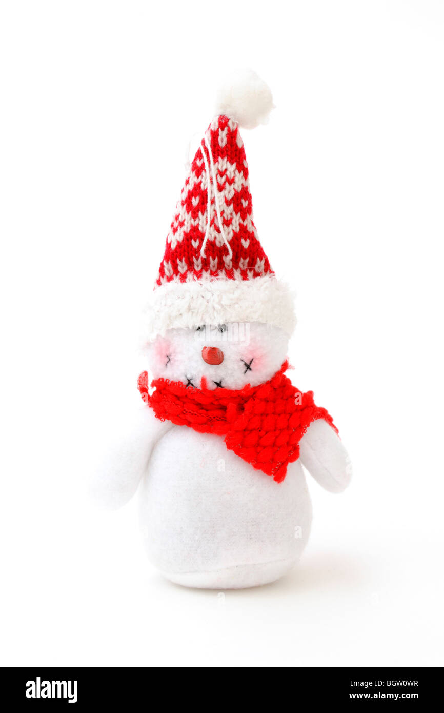 Bonhomme de neige en tissu, peluche Banque D'Images