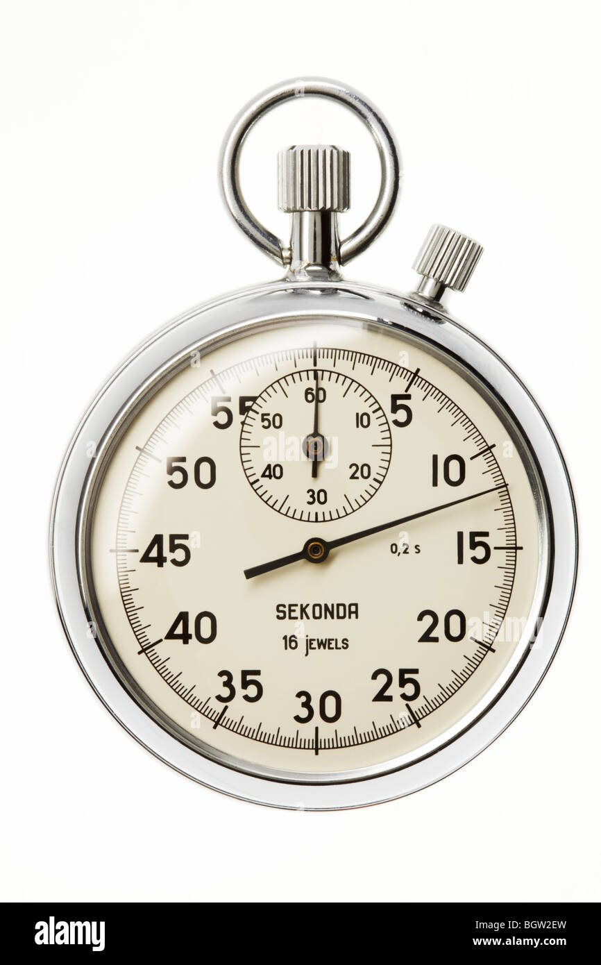 Stop Watch Silver Banque D'Images