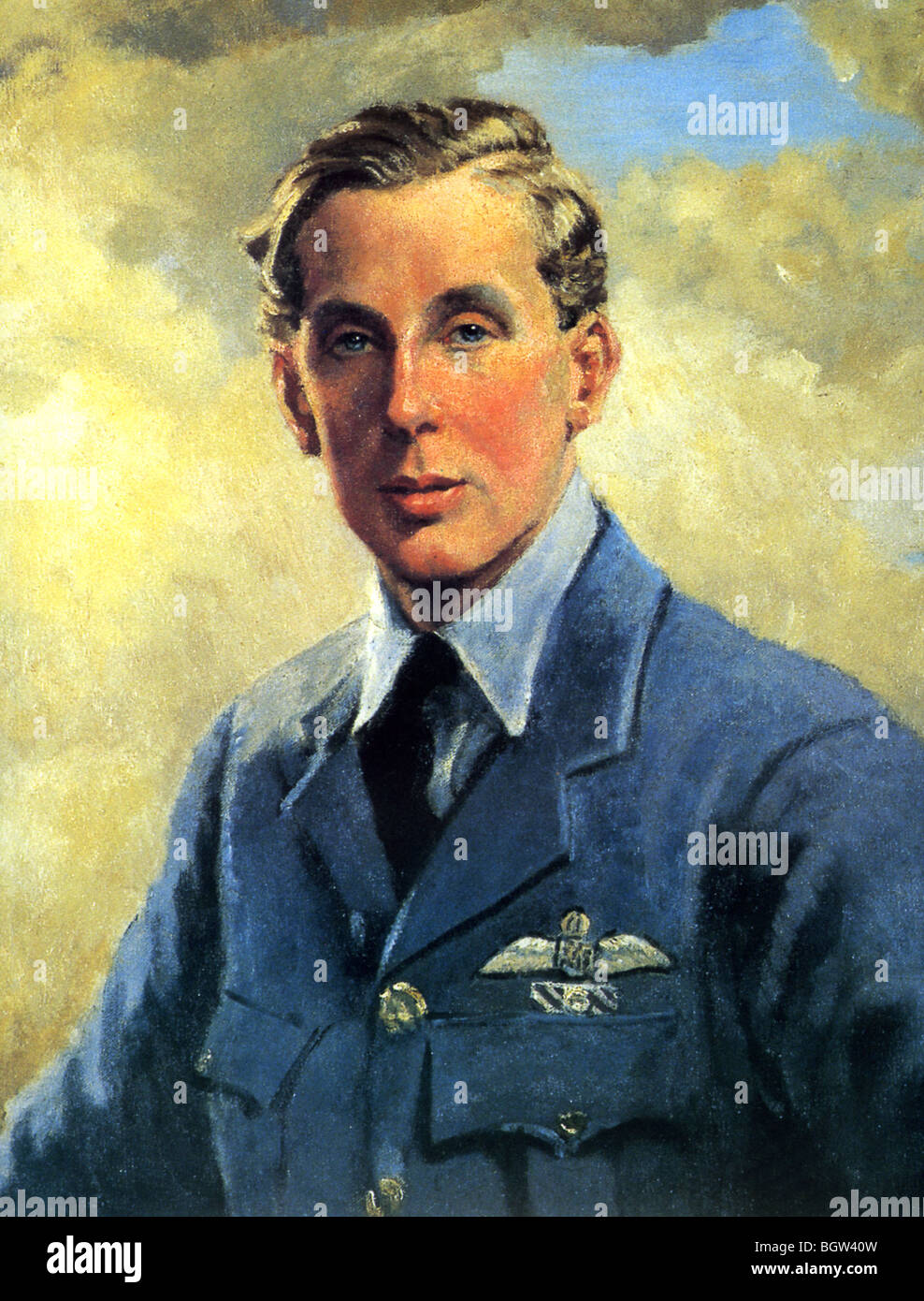 JOHN DUNDAS RAF Spitfire ace pilote de chasse (1915-1940) ici 24 ans montré avec sa DFC et Bar Banque D'Images