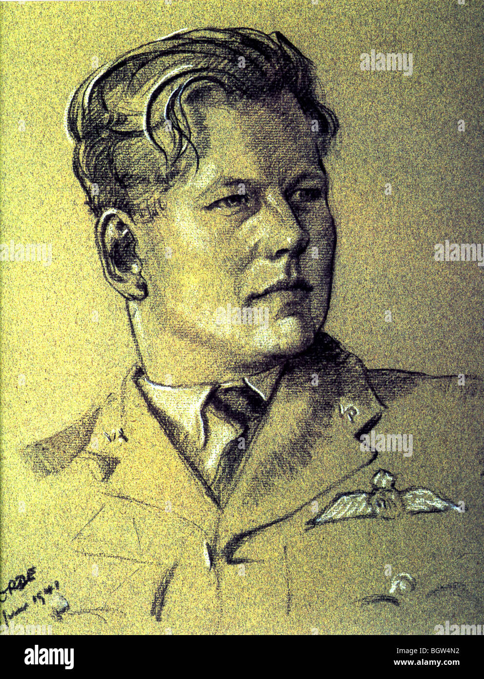 JOHN BISDEE RAF pilote, né 1915, qui ont combattu à la bataille d'Angleterre Banque D'Images