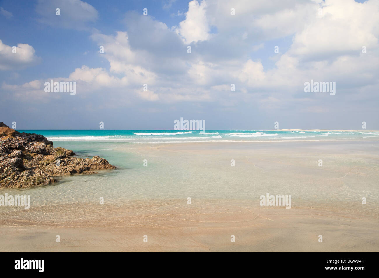 La plage à Socotra, Qalansiah Banque D'Images