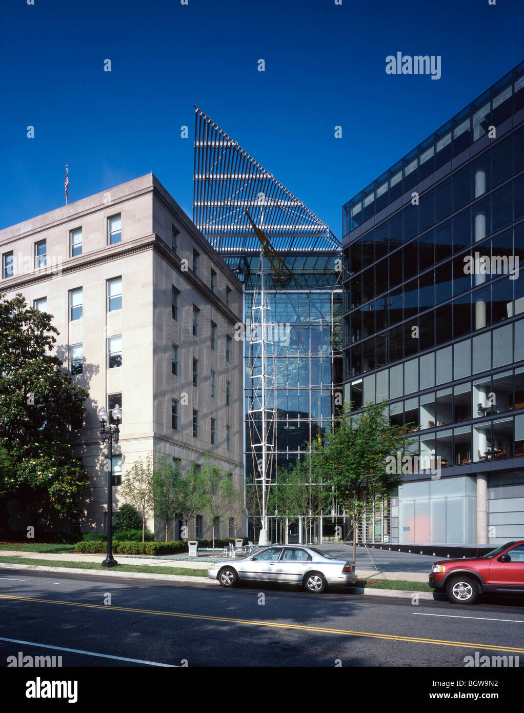 Vue sur la tête d'entrée de l'atrium. Banque D'Images