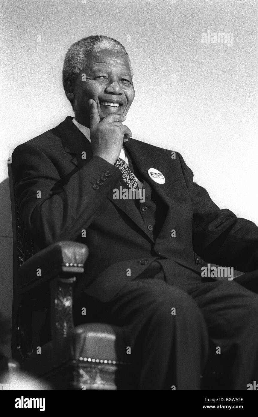 Nelson Mandela à Glasgow, Ecosse, le 09 octobre 1993. Mandela a été à Glasgow pour recevoir la "liberté de l' honneur de la ville. Banque D'Images