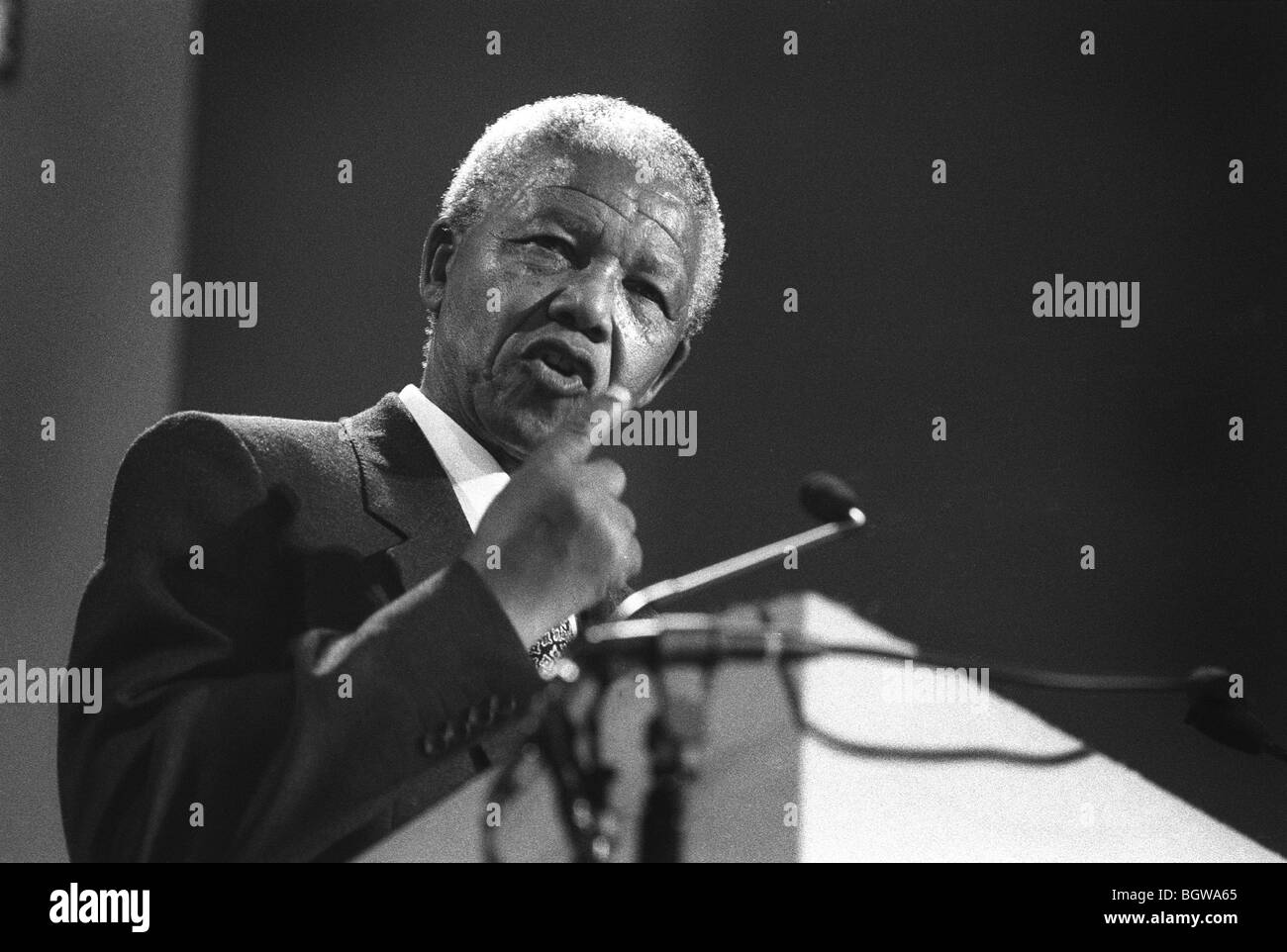 Nelson Mandela à Glasgow, Ecosse, le 09 octobre 1993. Mandela a été à Glasgow pour recevoir la "liberté de l' honneur de la ville. Banque D'Images