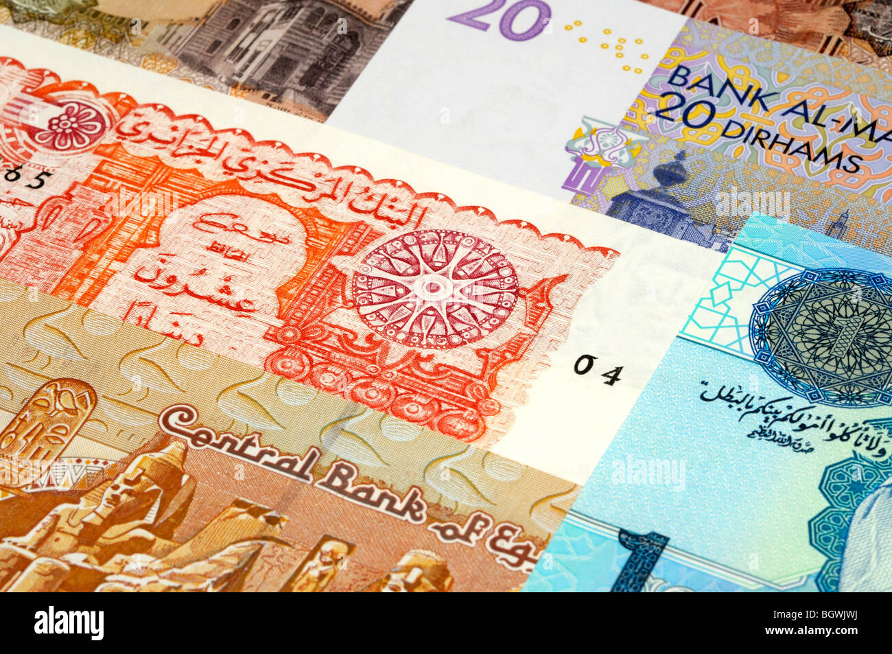 La monnaie d'Afrique du Nord. Banque D'Images