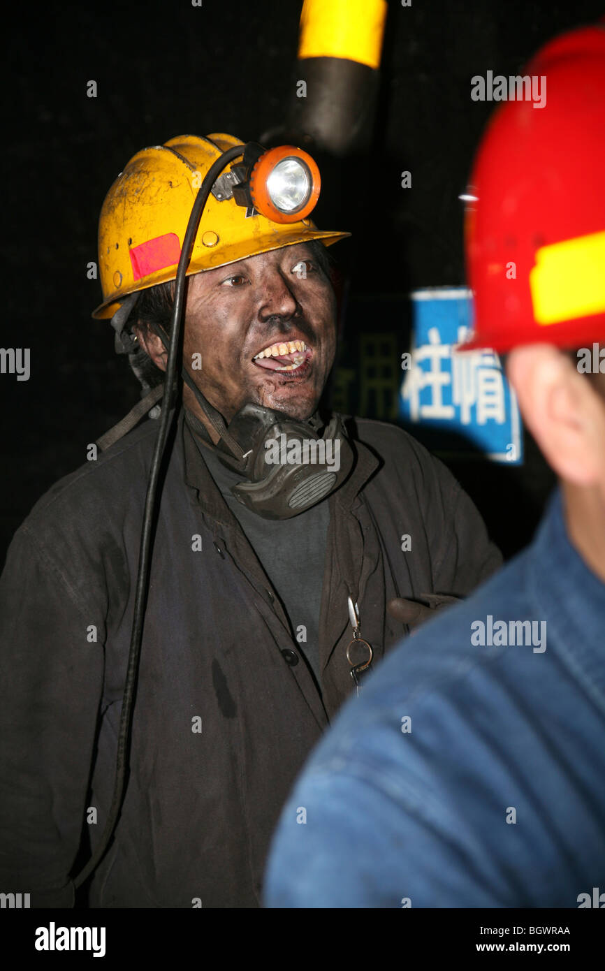 Métro mineur de charbon chinois Banque D'Images