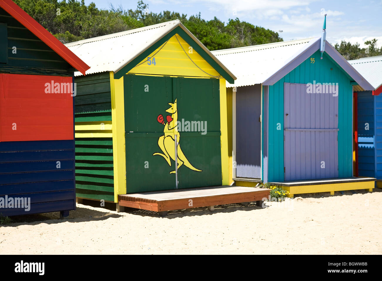 Cabines de plage de Brighton Beach, Melbourne, Australie Banque D'Images