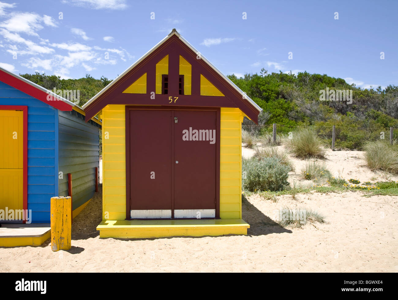 Cabines de plage de Brighton Beach, Melbourne, Australie Banque D'Images