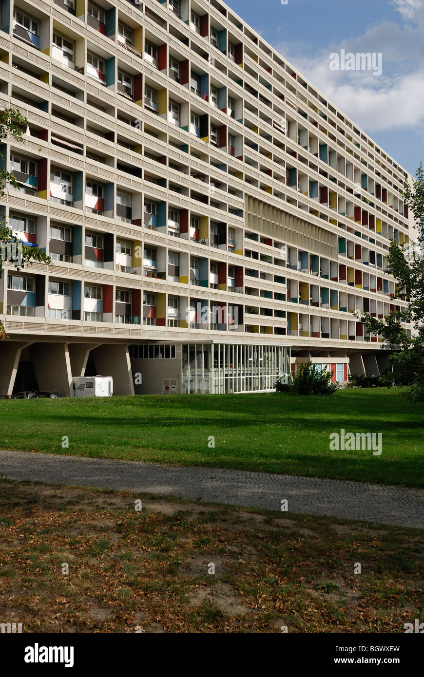 Berlin. L'Allemagne. Corbusier Unite d'habitation. Banque D'Images