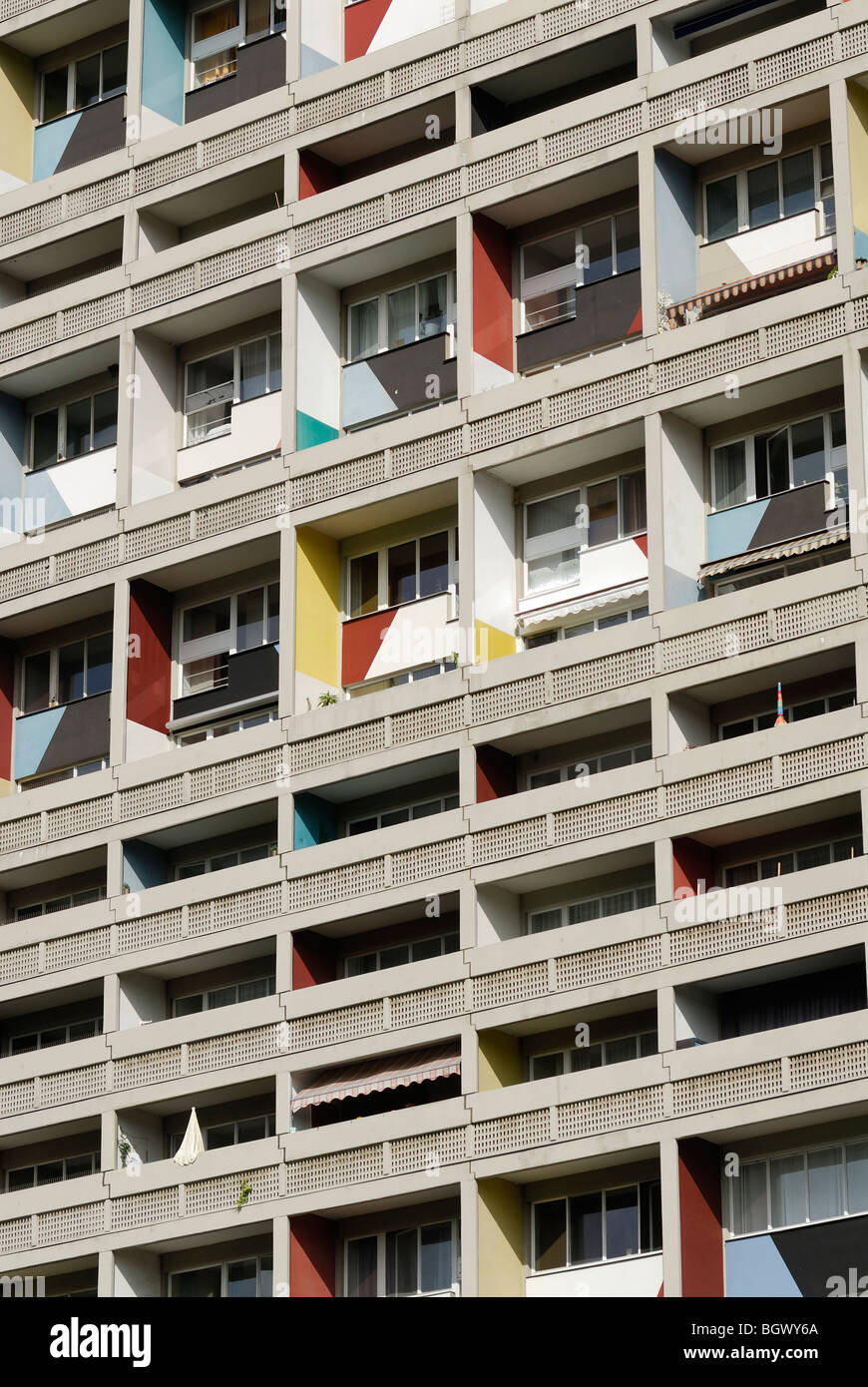 Berlin. L'Allemagne. Corbusier Unite d'habitation. Banque D'Images