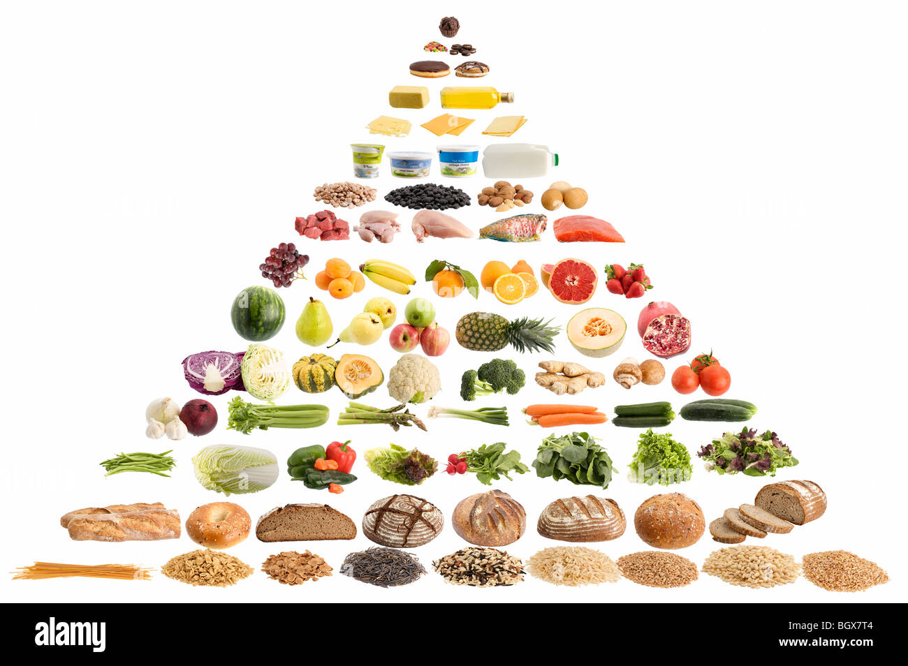 L'alimentation pyramide isolé sur fond blanc Banque D'Images