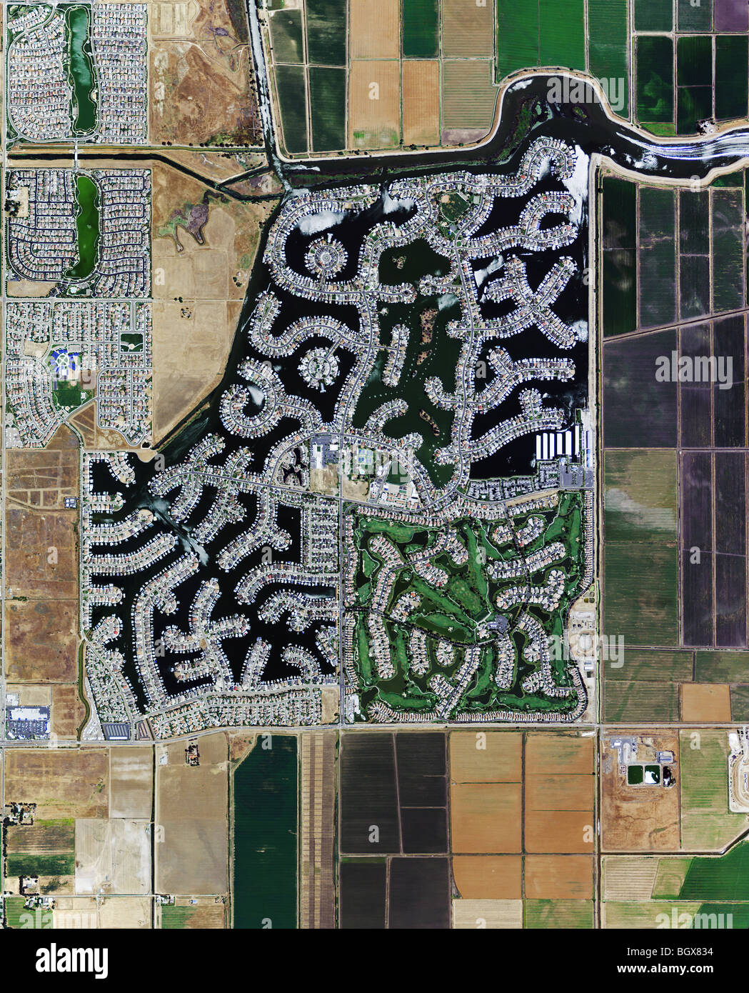 Carte aérienne voir au-dessus de la Discovery Bay comté de Contra Costa en Californie Banque D'Images
