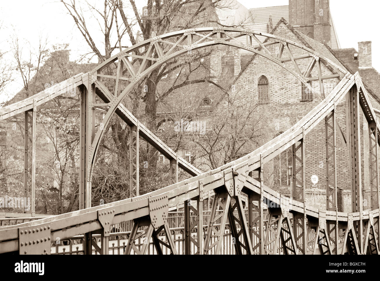 Pont Tumski, Wroclaw, la Basse Silésie, Pologne, Europe Banque D'Images