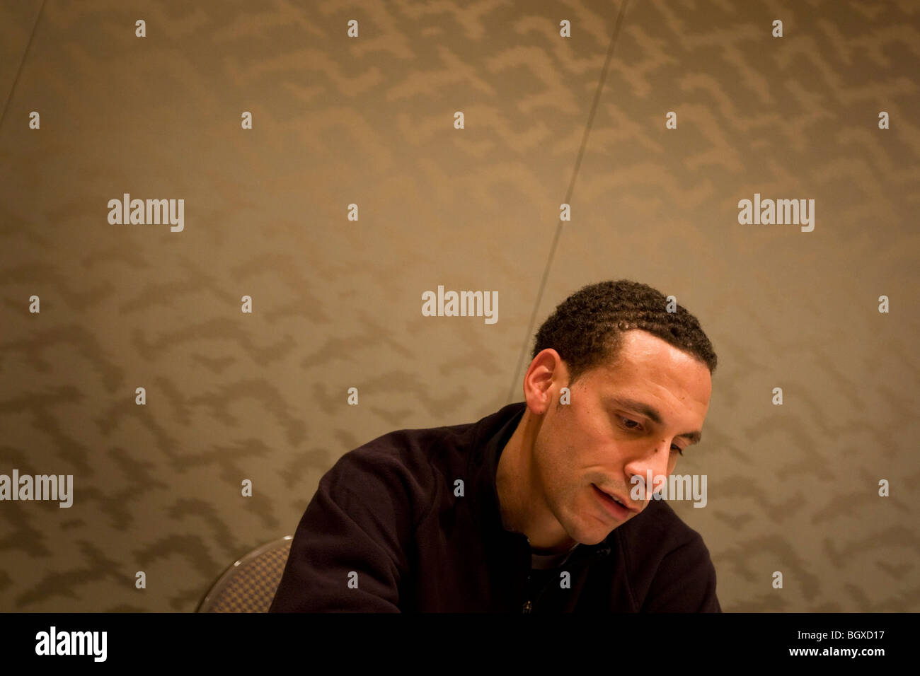 Rio Ferdinand de Manchester United, avant la Coupe du Monde des Clubs de la FIFA, à Yokohama, au Japon, mardi 16 décembre 2008. Banque D'Images