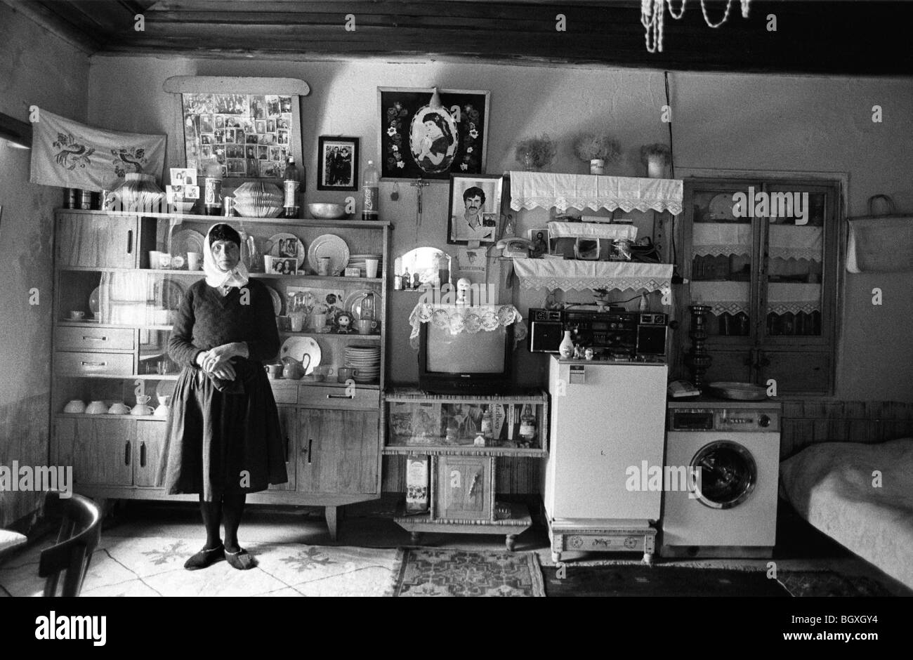 Prix intérieur, village de montagne albanaise. Banque D'Images