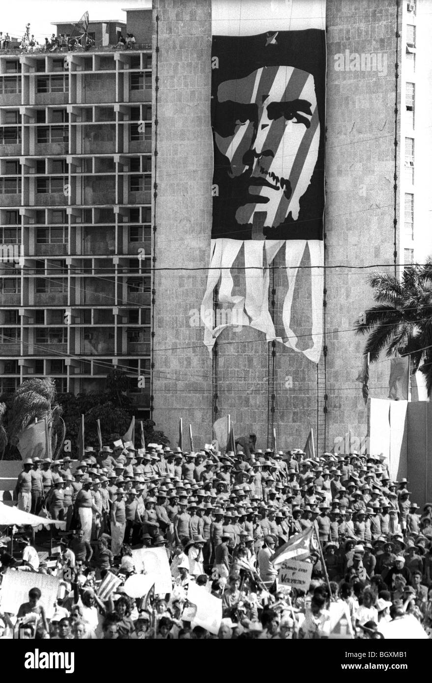 Célébration du Premier mai, 1er mai, avec Fidel Castro, La Havane, Cuba, mai 1993. Banque D'Images