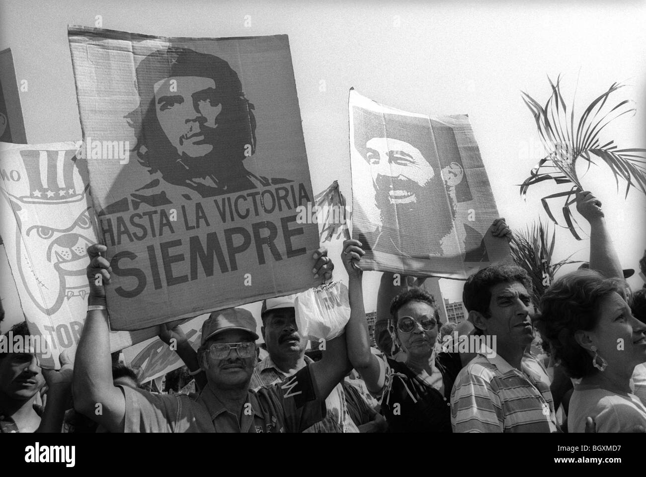 Célébration du Premier mai, 1er mai, avec Fidel Castro, La Havane, Cuba, mai 1993. Banque D'Images