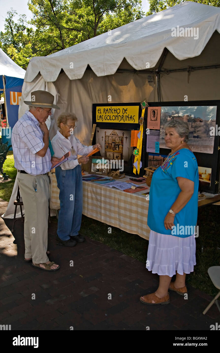 El Rancho de los Golondrina's stand au marché espagnol de Santa Fe Banque D'Images