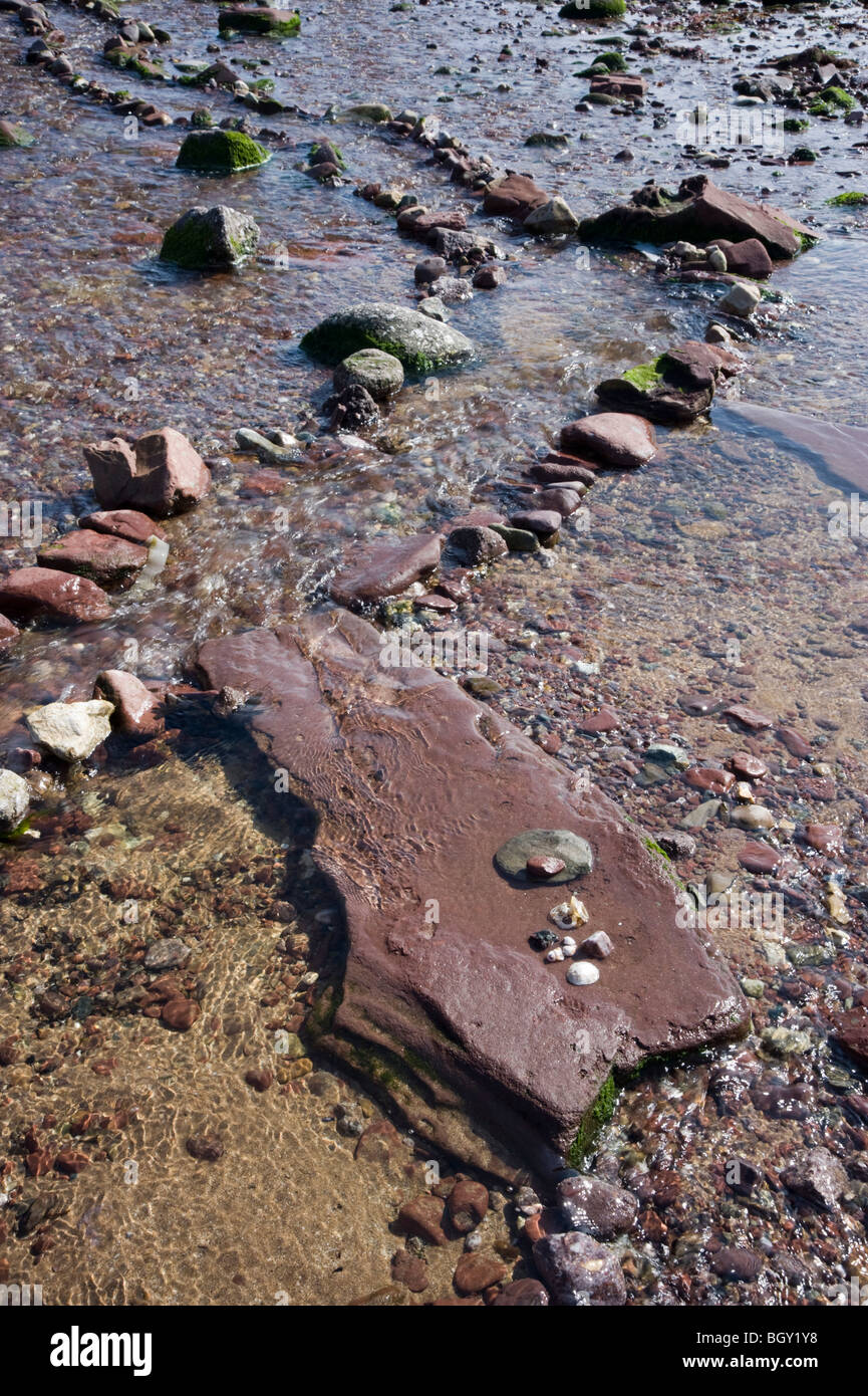 Plage rocheuse dans le comté de Waterford, Irlande Banque D'Images