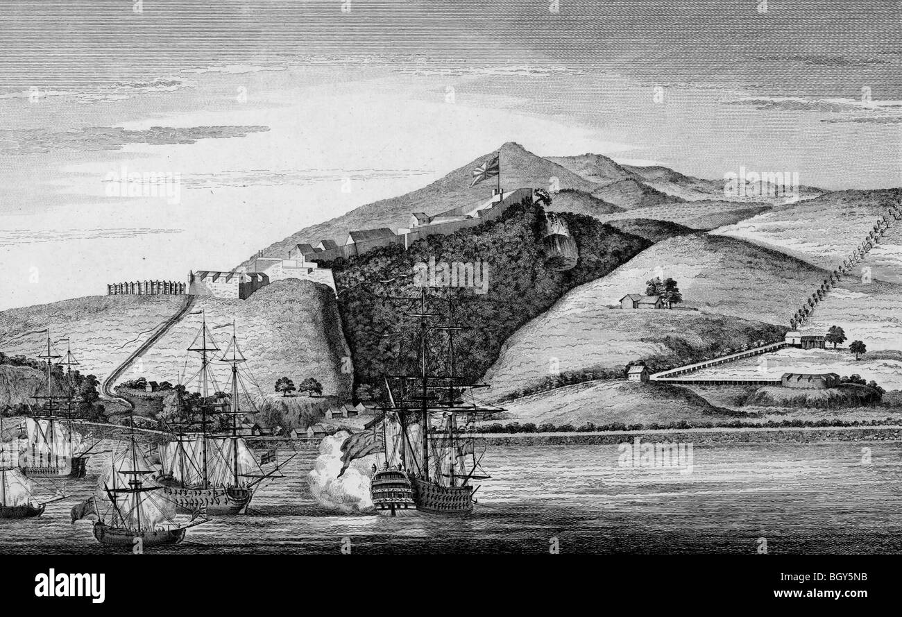 Une vue du sud-ouest de Fort Royal de l'île de la Guadeloupe. Années 1800 Banque D'Images